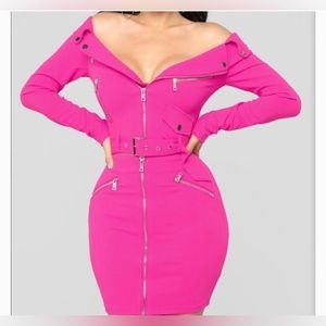 Fashion Nova off shoulder two piece skirt set pink